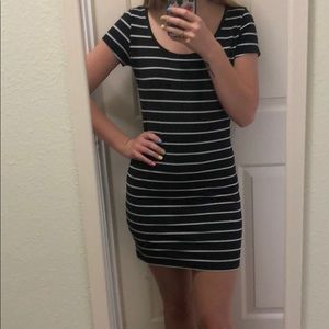 Striped body con dress